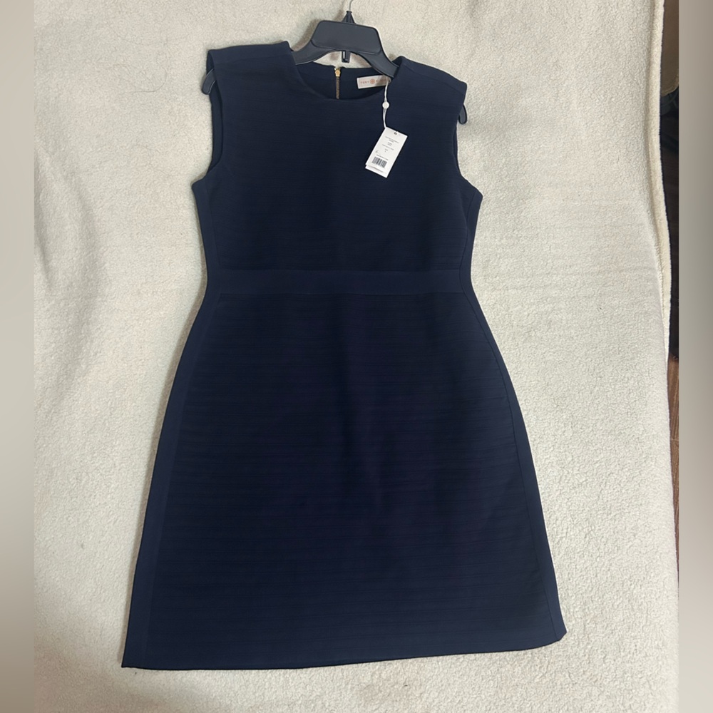 Tory Burch Navy Cotton Crewneck Dress -Navy, Size Large (NWT)